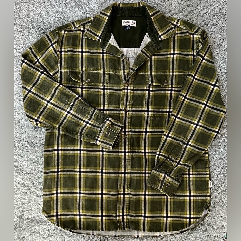 Magellan forest green flannel
